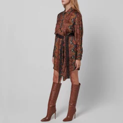 JUST CAVALLI Snake Shirt Dress -Gul Sales Shop 64723805 xxl a2