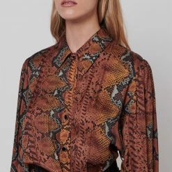 JUST CAVALLI Snake Shirt Dress -Gul Sales Shop 64723805 xxl a4