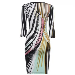 JUST CAVALLI Long Sleeve Print Dress -Gul Sales Shop 65115806 xxl a10