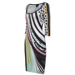 JUST CAVALLI Long Sleeve Print Dress -Gul Sales Shop 65115806 xxl a11