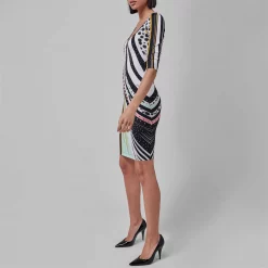 JUST CAVALLI Long Sleeve Print Dress -Gul Sales Shop 65115806 xxl a2