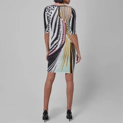JUST CAVALLI Long Sleeve Print Dress -Gul Sales Shop 65115806 xxl a3