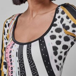 JUST CAVALLI Long Sleeve Print Dress -Gul Sales Shop 65115806 xxl a4